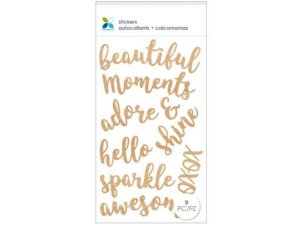 Bulk CH431 Momenta 9 Piece Wooden Stickers With Assorted Phrases