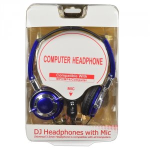 Generic EL-1054C-BLU-RP Dj Series El-1054c On-ear Folding Computer Hea