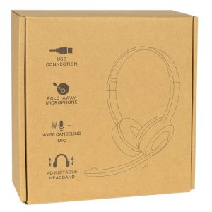 Generic H801-BK-FB Usb On-ear Headset With Fold-away Noise Canceling M