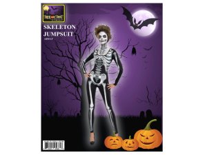 Bulk OT540 Black  Bone Skeleton Ladies Catsuit Costume