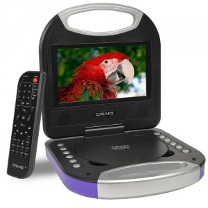 Craig CTFT750-PL 7  Ctft750-pl Portable Dvd Player Wremote Control (pu