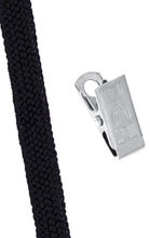 Brady 2135-3551 People Id, Black Flat Braid Woven Lanyard With Nickel-