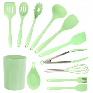 Megachef MGSP-815 Mint Green Silicone Cooking Utensils, Set Of 12