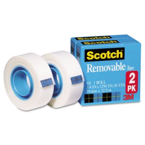 3m MMM 8112PK Scotch 34w Removable Tape - 36 Yd Length X 0.75 Width - 