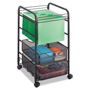 Safco SAF 5215BL Safco Onyx Mesh Open File With Drawers - 2 Drawer - 7