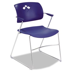 Safco SAF 4286BU Safco Veer Flex Back Stack Chair With Arm - Blue Seat