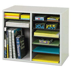 Safco SAF 9420CY Safco Adjustable 12-slot Wood Literature Organizer - 