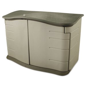 Rubbermaid FG374801OLVSS Storage,shed,lg,hrzn,snd