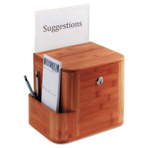 Safco SAF 4237CY Safco Bamboo Suggestion Box - External Dimensions: 10