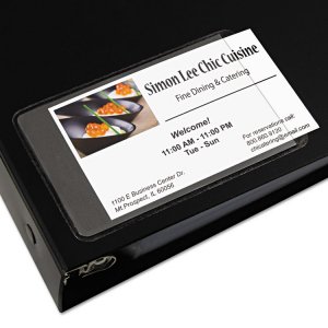 C-line CLI 70257 Self-adhesive Business Card Holders - Top Loading, Pe