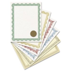 Geographics GEO 44407 Premium Gold Foil Border Certificates - 28 Lb - 