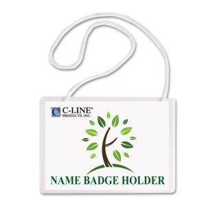 C-line CLI 97043 Biodegradable Hanging Style Name Badge Holder Kit - S