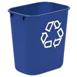 Rubbermaid RCP 295773BLUE Commercial Large Recycling Wastebasket - 10.