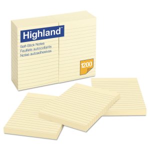 3m MMM 6549A Highland Self-sticking Notepads - 1200 - 3 X 3 - Square -