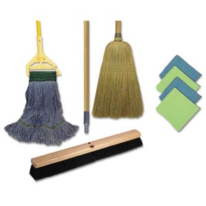 Boardwalk BWKCLEANKIT Mop,kit,clng,brm,hndl,pds