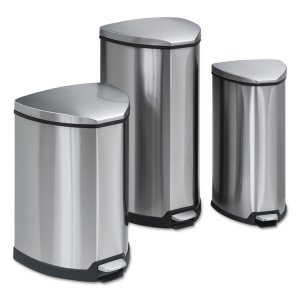 Safco SAF 9686SS Safco Hands-free Step-on Stainless Receptacle - 7 Gal