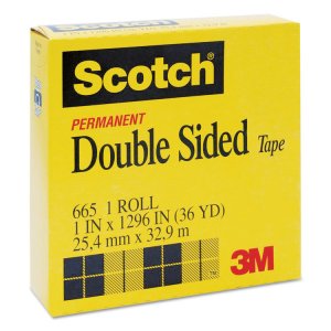 3m MMM 665121296 Scotch Permanent Double-sided Tape - 12w - 36 Yd Leng