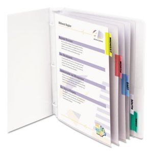 C-line CLI 05580 Heavyweight Poly Sheet Protectors With Index Tabs - 8