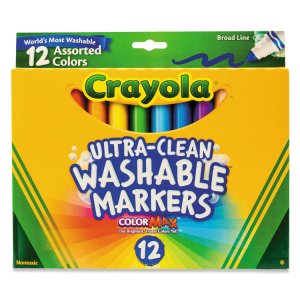 Crayola CYO 587809 Thinline Washable Markers - Fine Marker Point - Red