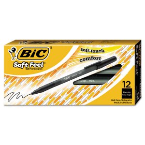 Bic BIC SGSM11BK Soft Feel Medium Point Stick Pens - Medium Pen Point 