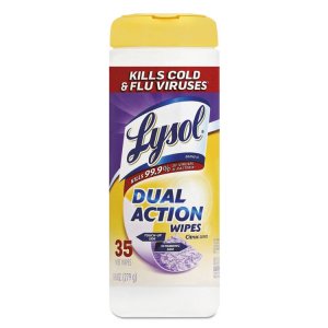 Reckitt 19200-81143 Lysol Dual Action Wipes - Wipe - Citrus Scent - 35