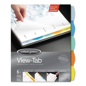 Wilson W55964 Divider,5 Tab Sq Ppr,ast