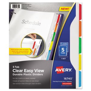 Avery AVE 16741 Averyreg; Easy View Plastic Dividers - 8 X Divider(s) 