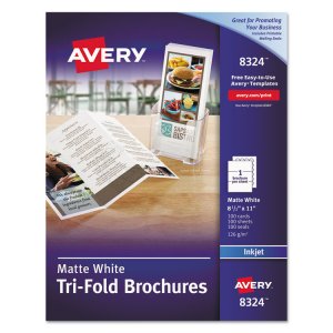 Avery 08324 Averyreg; Inkjet Brochureflyer Paper - White - 108 Brightn