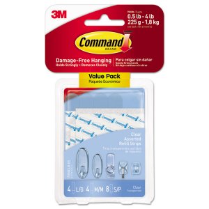 3m 17200CLR-ES Strip,mt,8sm,4med,4lg,clr