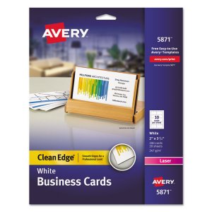 Avery AVE 8877 Averyreg; Clean Edge Inkjet Business Card - White - 110