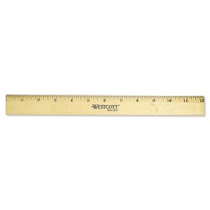 Acme ACM 05011 Westcott Beveled Metal Edge Wood Rulers - 12 Length 1 W