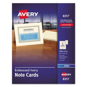 Avery 03379 Card,textured Note 50,wht