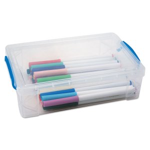 Advantus AVT 37539 Advantus Clear Large Pencil Box - External Dimensio