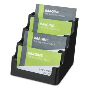 Deflecto DEF 90804 4-tier Business Card Holder - 3.9 X 7.9 X 3.6 X - P