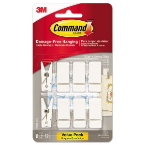 3m 17089Q-8ES Command Quartz Spring Clips - 3 Lb (1.36 Kg) Capacity - 