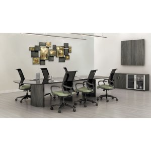 Safco MLN MNCT120MPLSL Mayline Gray Laminate Conference Table Modesty 