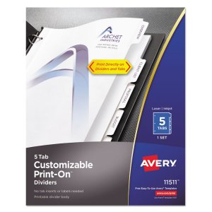 Avery AVE 11553 Averyreg; Unpunched Print-on Dividers - 40 X Divider(s