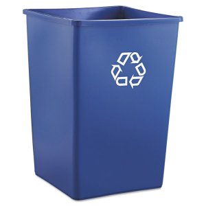 Rubbermaid RCP 395873BLU Commercial 35-gallon Square Recycling Contain