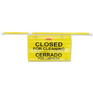 Rubbermaid RCP 9S1500YW Commercial Closed For Cleaning Safety Sign - 1