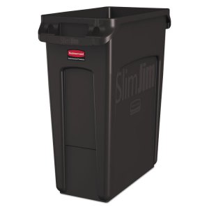 Rubbermaid FG354060GRAY Commercial Venting Slim Jim Waste Container - 