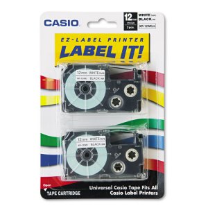 Casio XR18YW2S Cassette,2pk,bk On Yl