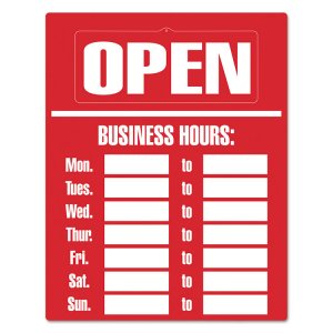 Consolidated 098072 Sign,business Hours,rd