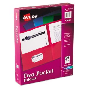 Avery AVE 47991 Averyreg; Letter Pocket Folder - 8 12 X 11 - 40 Sheet 