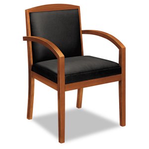 Hon BSX VL853NSB11 Hon Topflight Guest Chair, Fixed Arms - Leather Sea