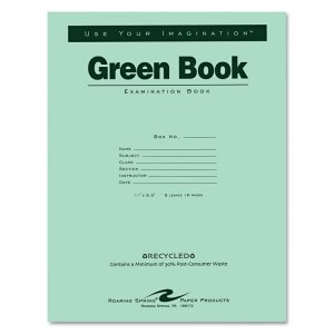 Roaring 77509 Roaring Spring Recycled Wide Ruled Exam Book - Letter - 