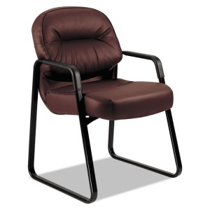 Hon HON 2093SR11T Hon Pillow-soft Guest Chair, Leather - Black Leather