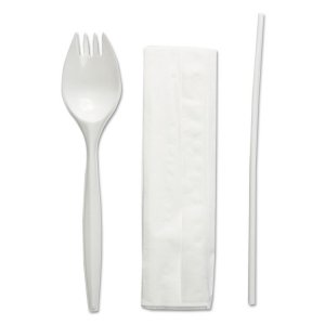 Boardwalk BWKSCHOOLMWPP Utensil,spork,nap,strw,wh