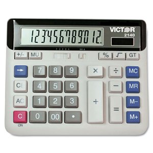 Victor 2140 Calculator,12dgt,dsktp,wh