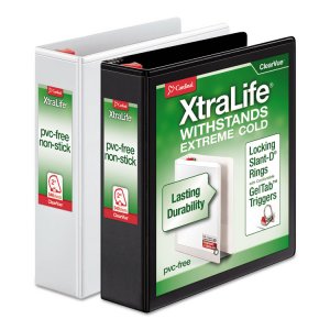 Tops CRD 26360 Cardinal Xtralife Clearvue Locking Slant-d Binders - 6 