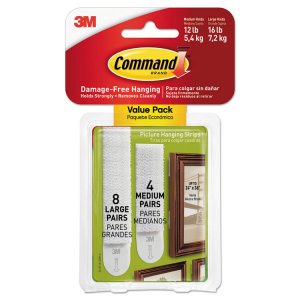 3m 17206-ES Command Large Picture Hanging Strips - 3.63 Length - 8  Pa